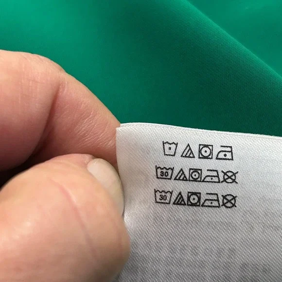 Alfani Womens Green Ruffle Trim Bell Sleeve Asymmetrical Blouse Top Size L - Picture 8 of 8